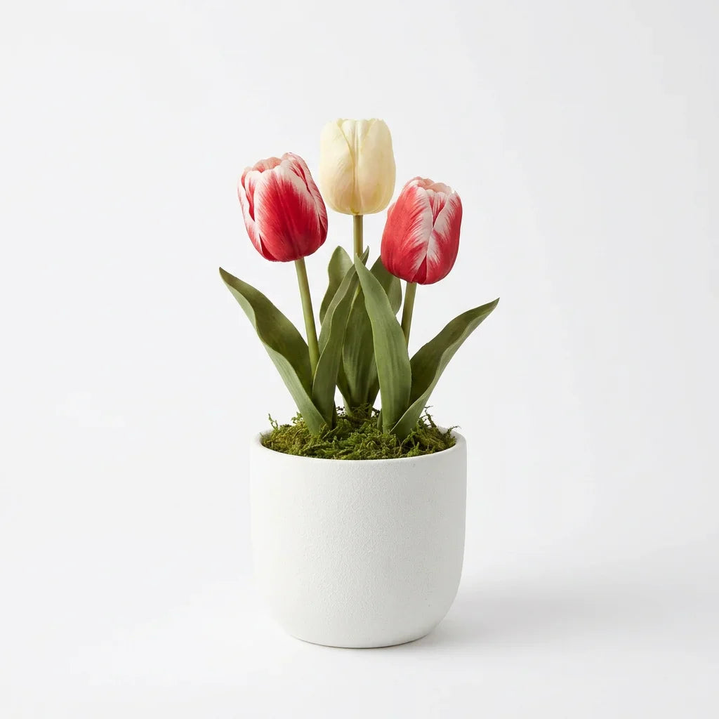 Wholesale Silk Tulip Pot - Artificial Flower Source Factory FauxFlowerHub